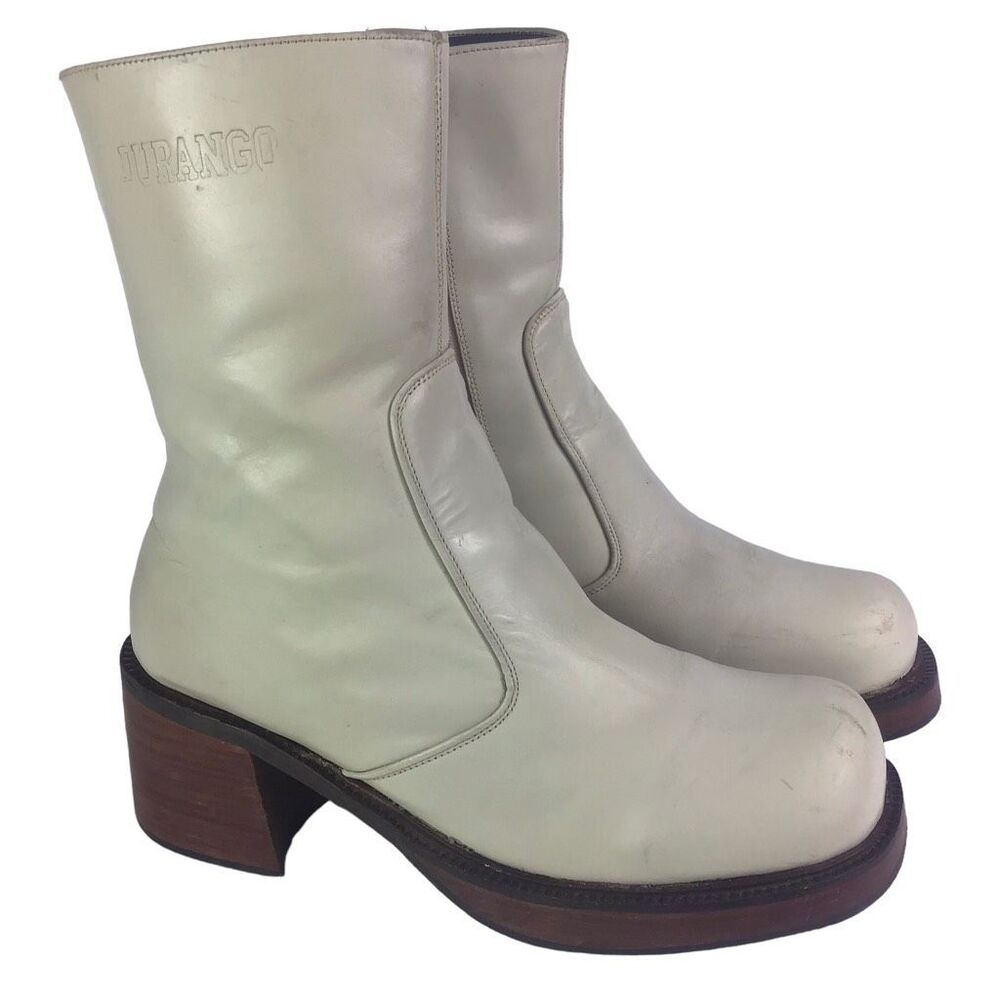 Durango Madden Style Vintage 90s Y2K Bratz Chunky White Cream Platform Boots 9 - Picture 2 of 11